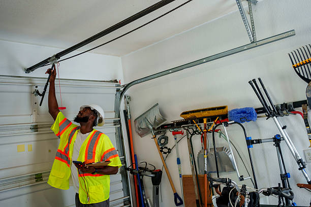 Professional Garage Door Panel Replacement technician working in Plano, KY